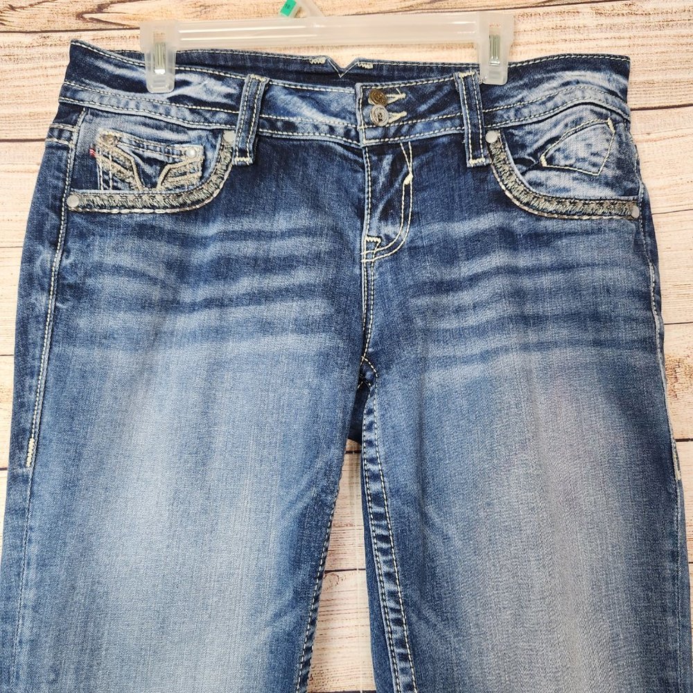 Vigoss The New York Capri Jeans Women's Size 11/12 Embellished Pockets Flaps - Picture 2 of 15